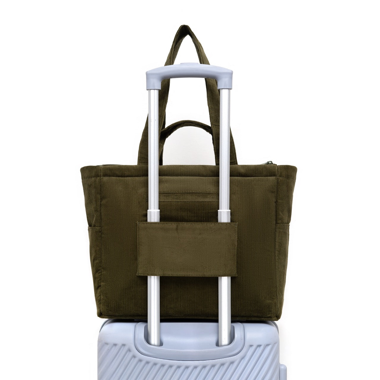 Kanavaia Double-Handle Corduroy Tote Bag Army Green