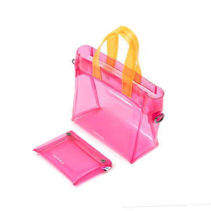 Kanavaia Mini PVC Tote Bag Hot Pink / Orange