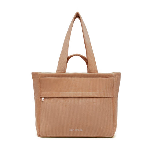 Kanavaia Double-Handle Corduroy Tote Bag Brick