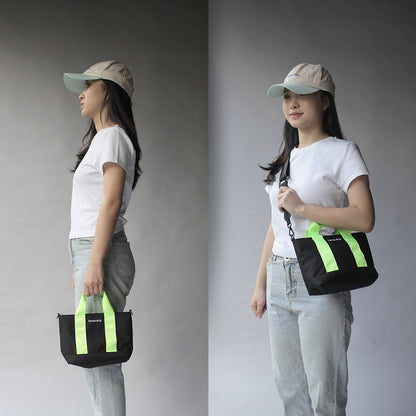 Kanavaia Mini Tote Bag Black / Neon Green