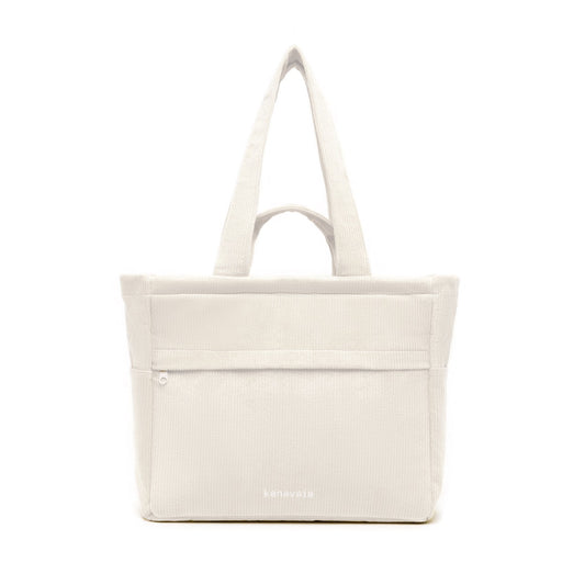 Kanavaia Double-Handle Corduroy Tote Bag Oat