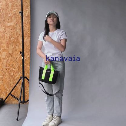 Kanavaia Mini Tote Bag Black / Neon Green