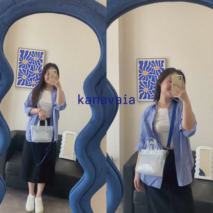 Kanavaia Mini PVC Tote Bag White / Blue