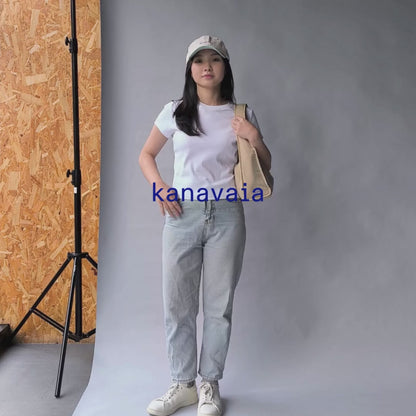 Kanavaia Crinkle Slouchy Shoulder Bag Almond