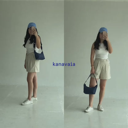 Kanavaia Baguette Shoulder Bag Navy Blue