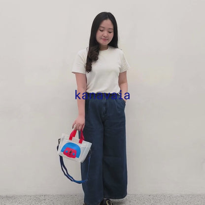 Kanavaia x Chuanslee - Mini PVC Tote Bag White - Luna Blue