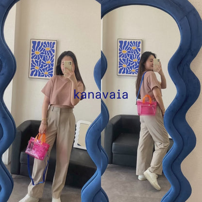 Kanavaia Mini PVC Tote Bag Hot Pink / Orange