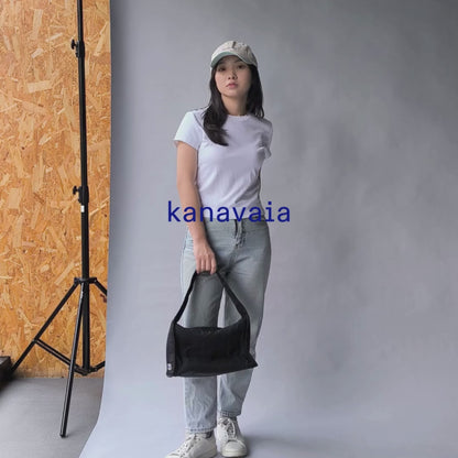 Kanavaia Crinkle Slouchy Shoulder Bag Black