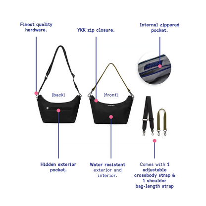 Kanavaia Baguette Shoulder Bag Black
