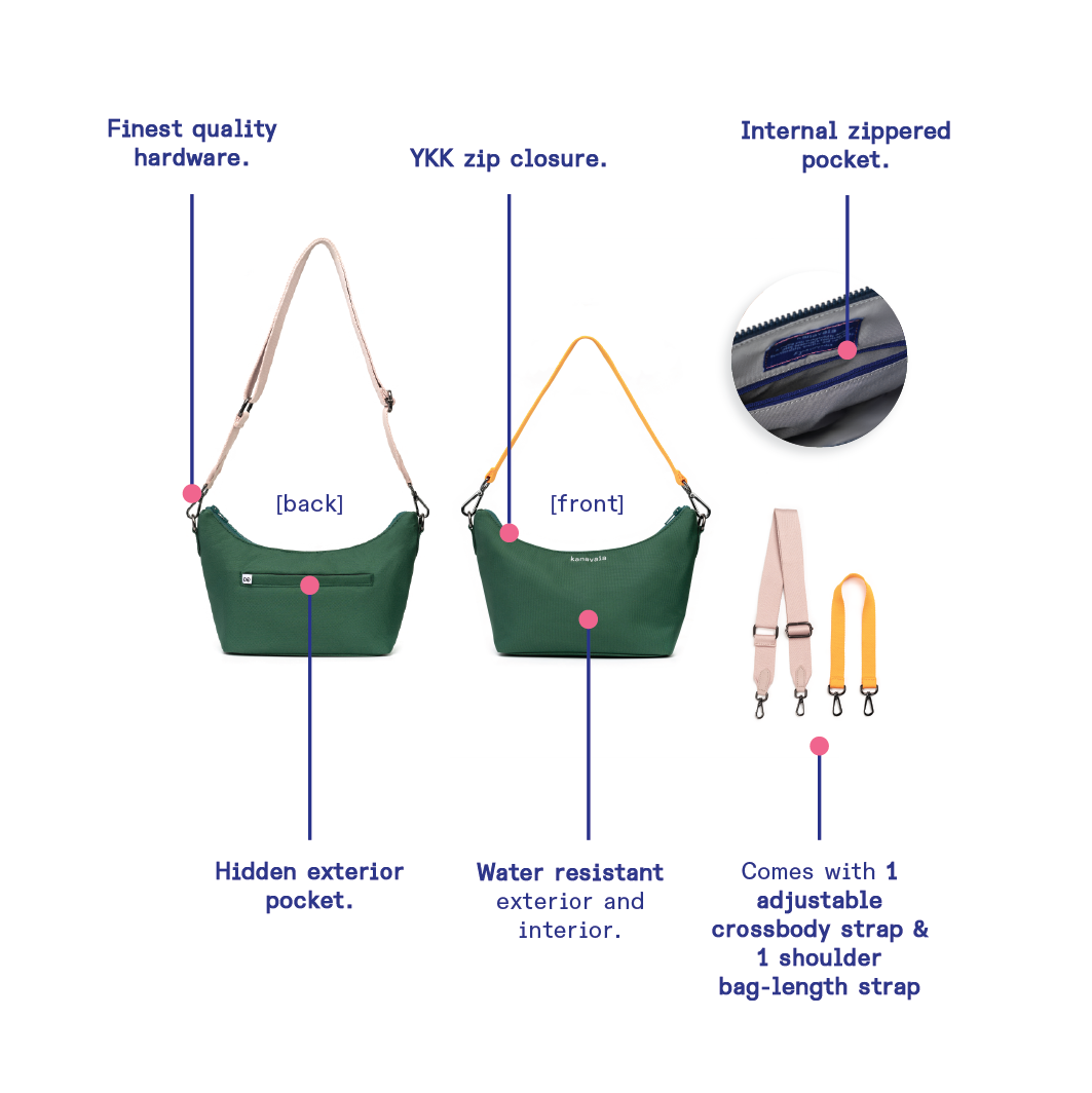 Kanavaia Baguette Shoulder Bag Hunter Green