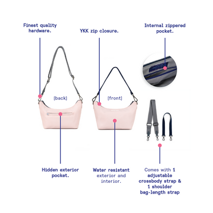 Kanavaia Baguette Shoulder Bag Baby Pink